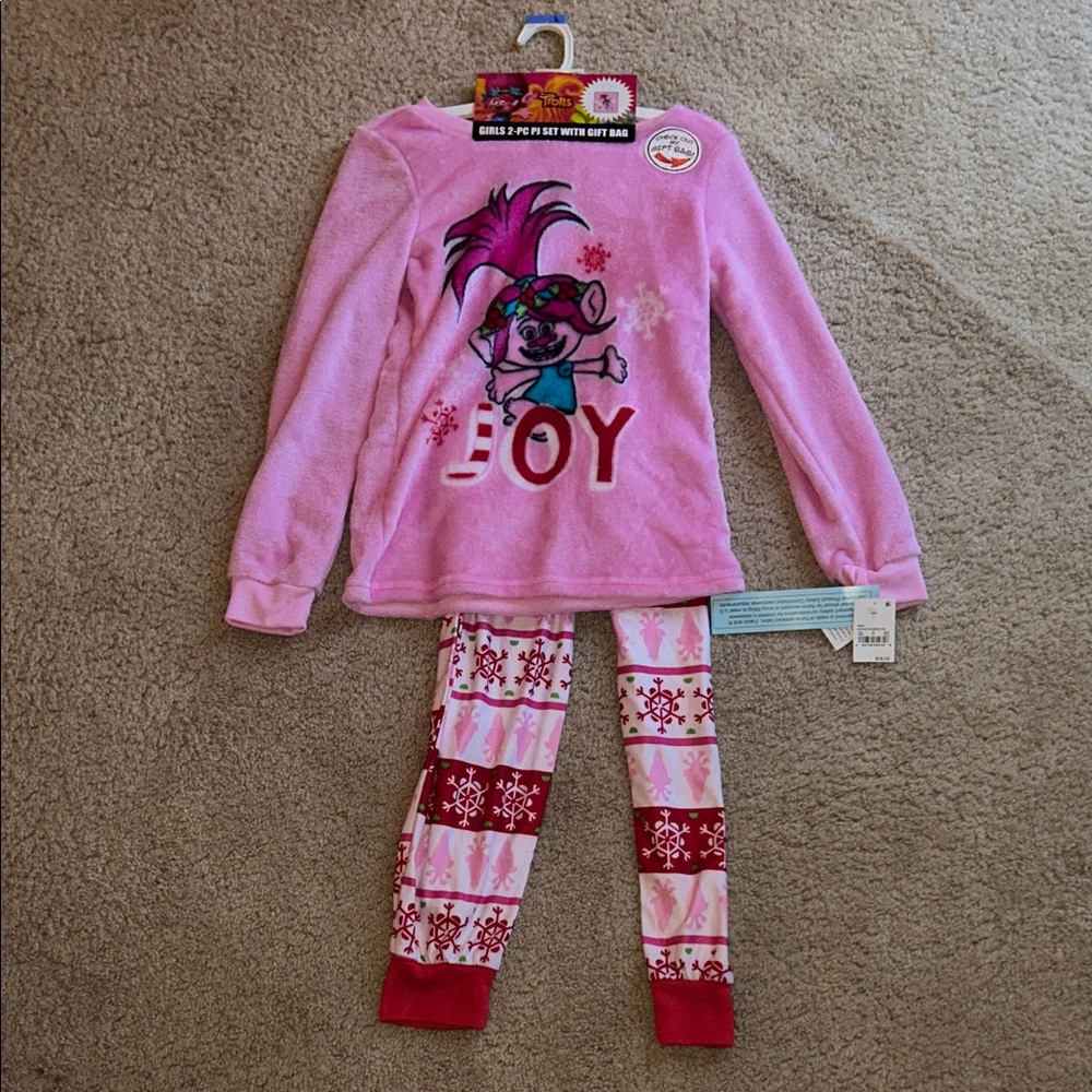 Joyful Pink TrollsKids Pajamas Set